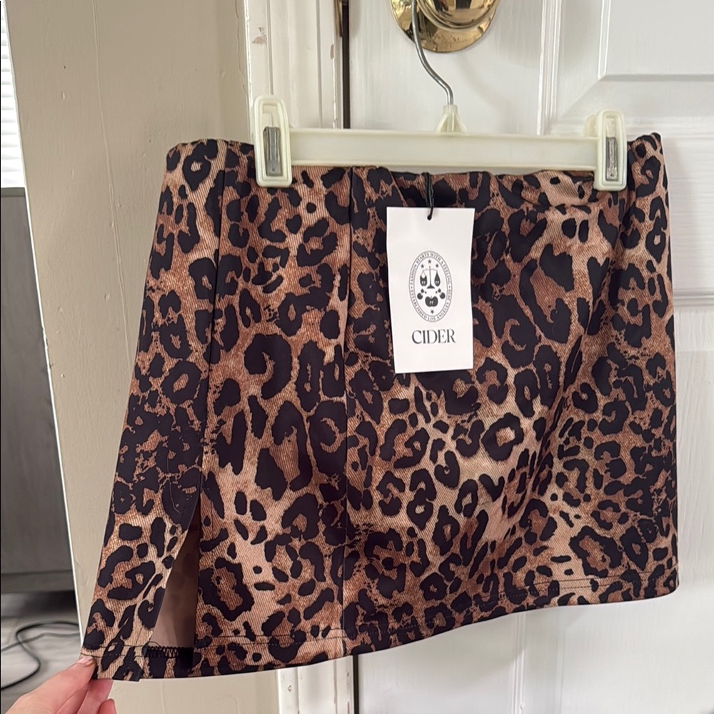 Leopard Print Mini Skirt